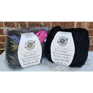2 Skeins LOOPS & THREAD Easy Spirit Chunky Yarn CHARCOAL 108 Yd NEW Crochet GIFT